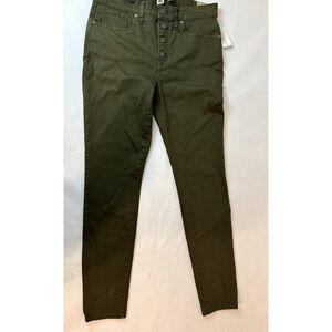 NWT Madewell 9" Mid-Rise Skinny Jeans Olive Green Color Stitchfix - Size 28